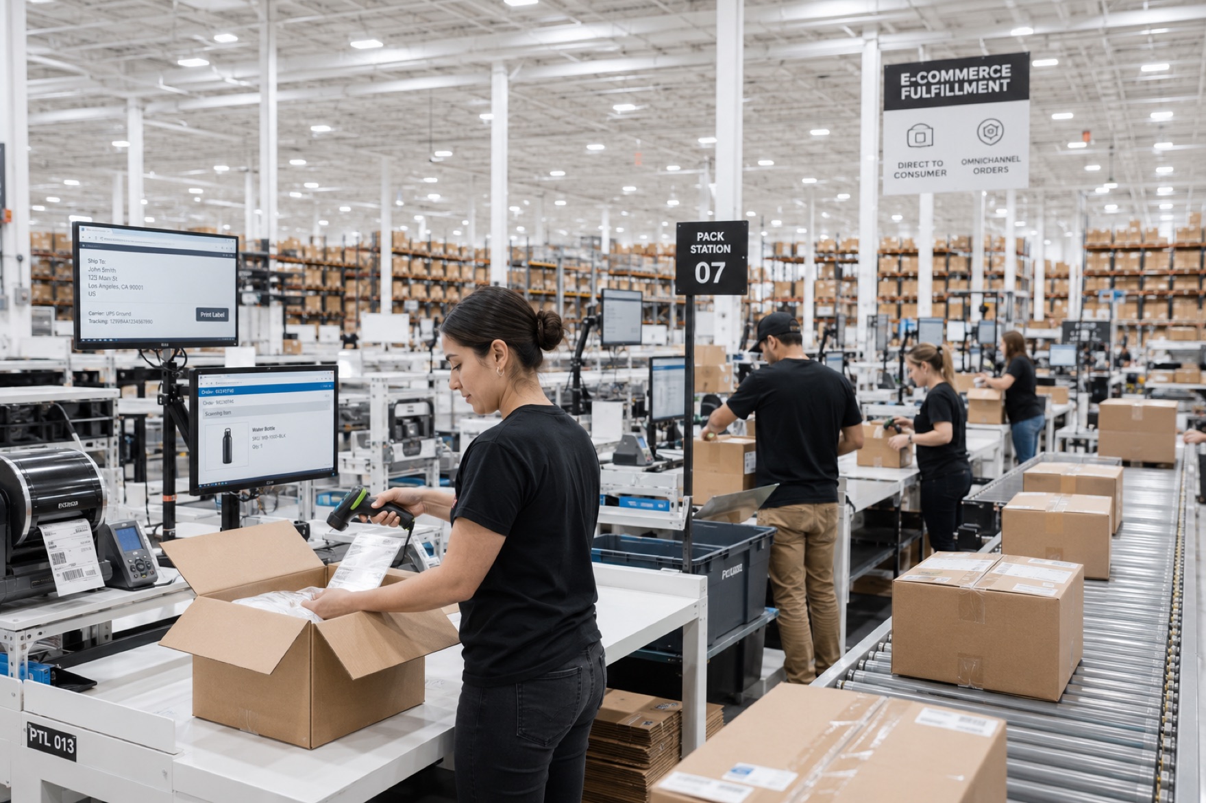 E-commerce pack stations
